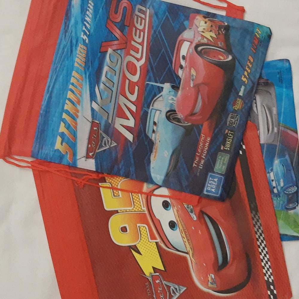 Disney Pixar Cars 2 Lightning McQueen Drawstring Tote Bags Party Favors 12 Pcs - Picture 11 of 11